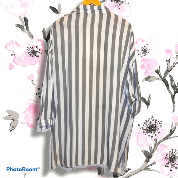 PRIMI Striped Full Button-Down Cardigan, S - Picture 3 of 15
